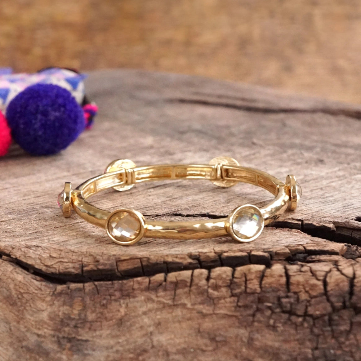 Jeweled Golden Bangle