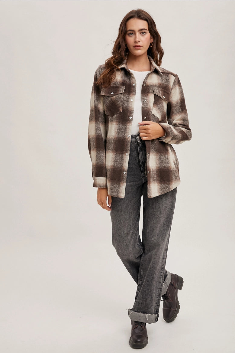 Button Down Flannel Shacket