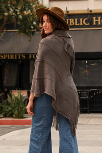 Button Neck Poncho