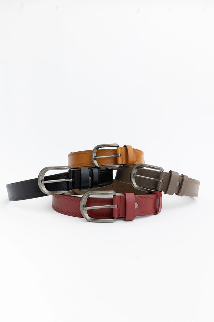 Pattern Pressed Leather Belt