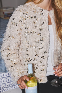 Sequin Furry Jacket