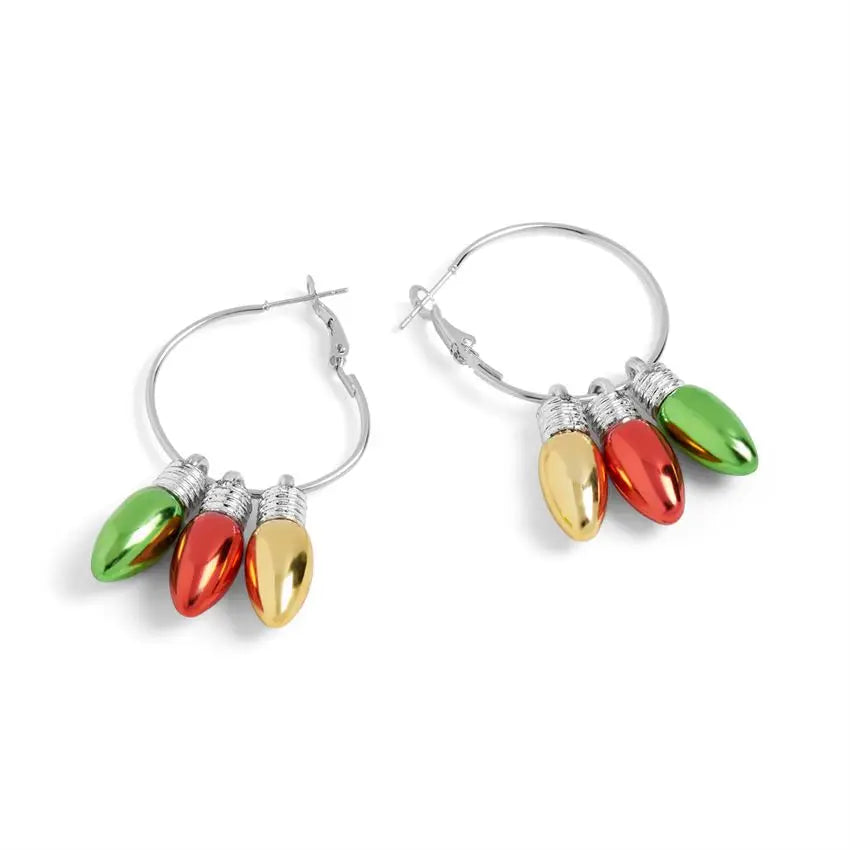 Christmas Bulbs Hoop Earrings