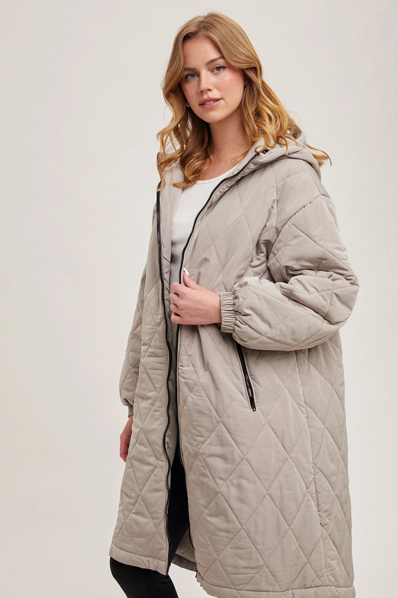 Quilted Puffer Long Jacket