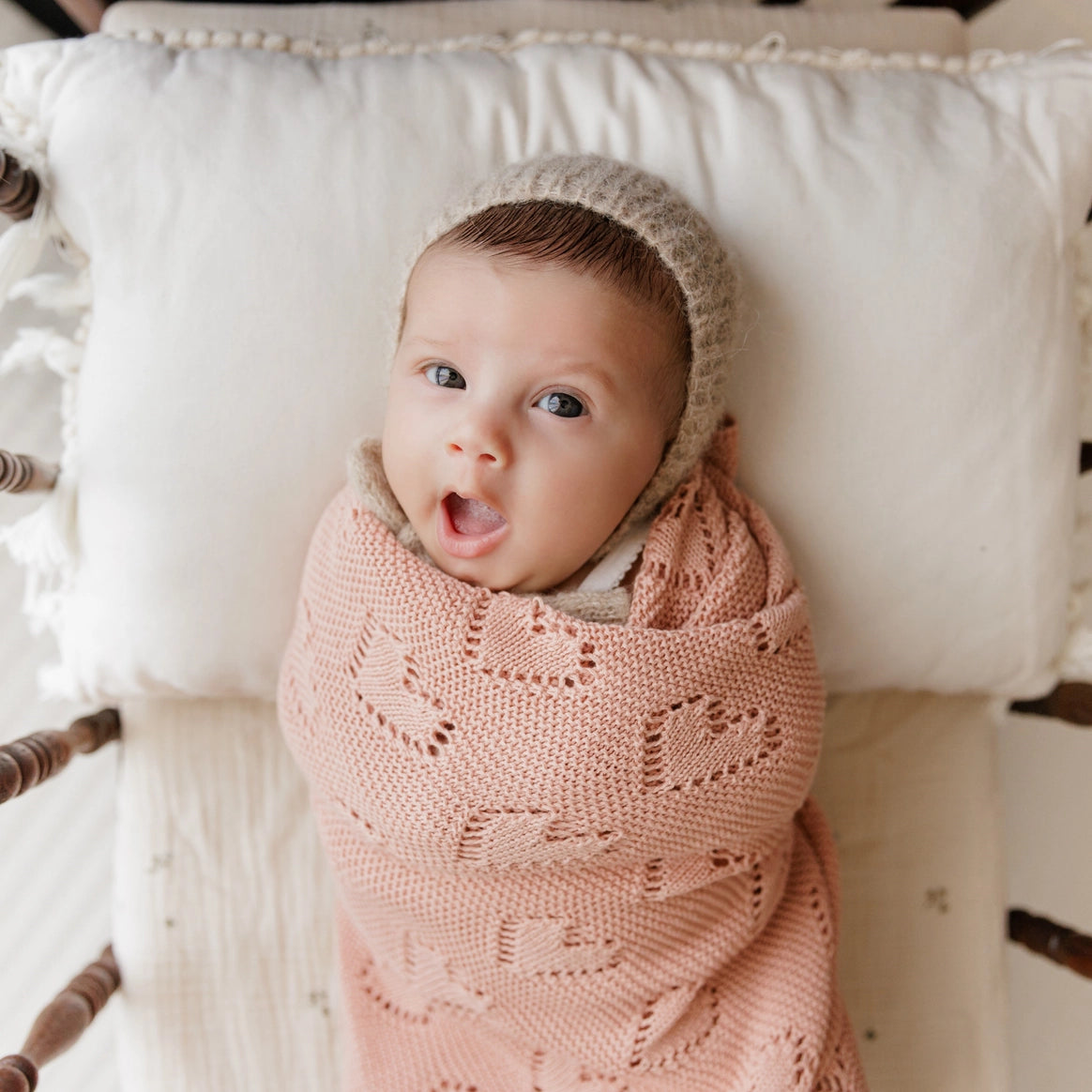 Luxury Cotton Heart Baby Blanket