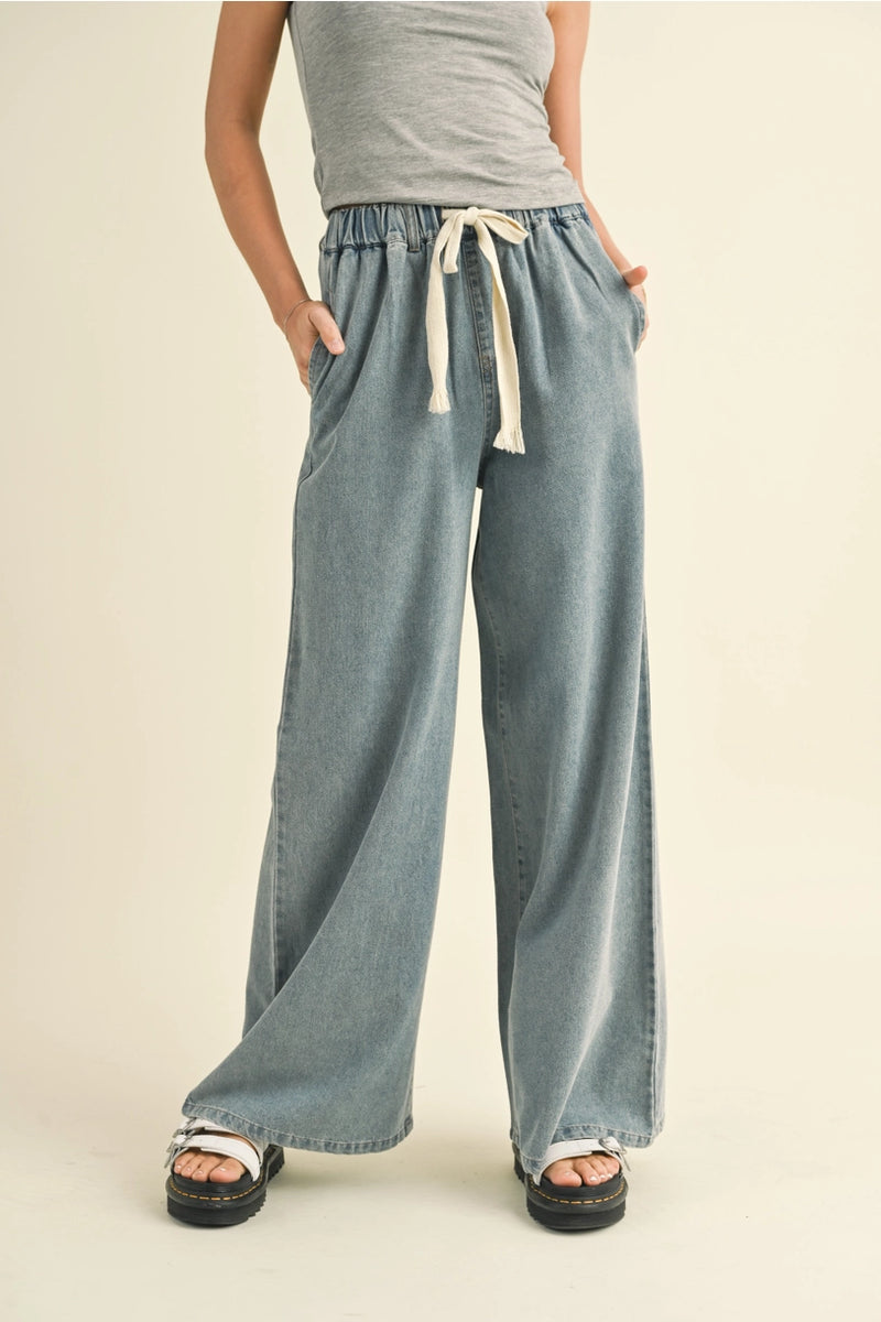 Cotton Wide Leg Pants