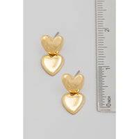 Double Heart Drop Earrings