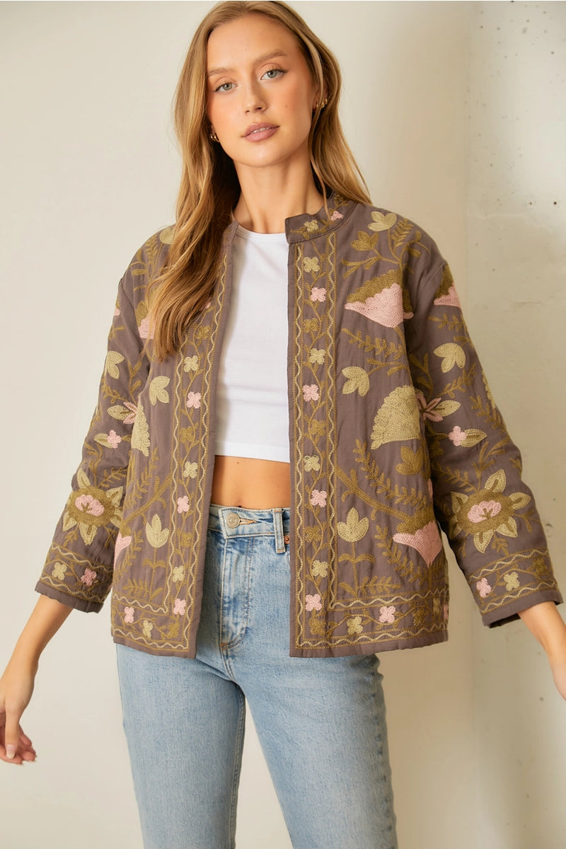 Floral Cotton Slub Jacket