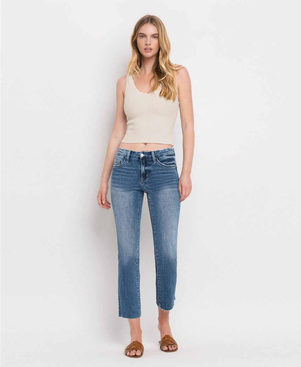 Raw Hem Crop Jeans