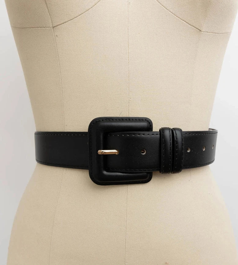 Leather Square Buckle Belt