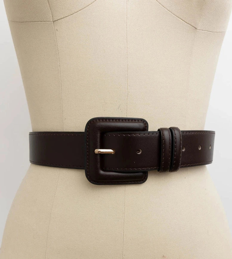 Leather Square Buckle Belt