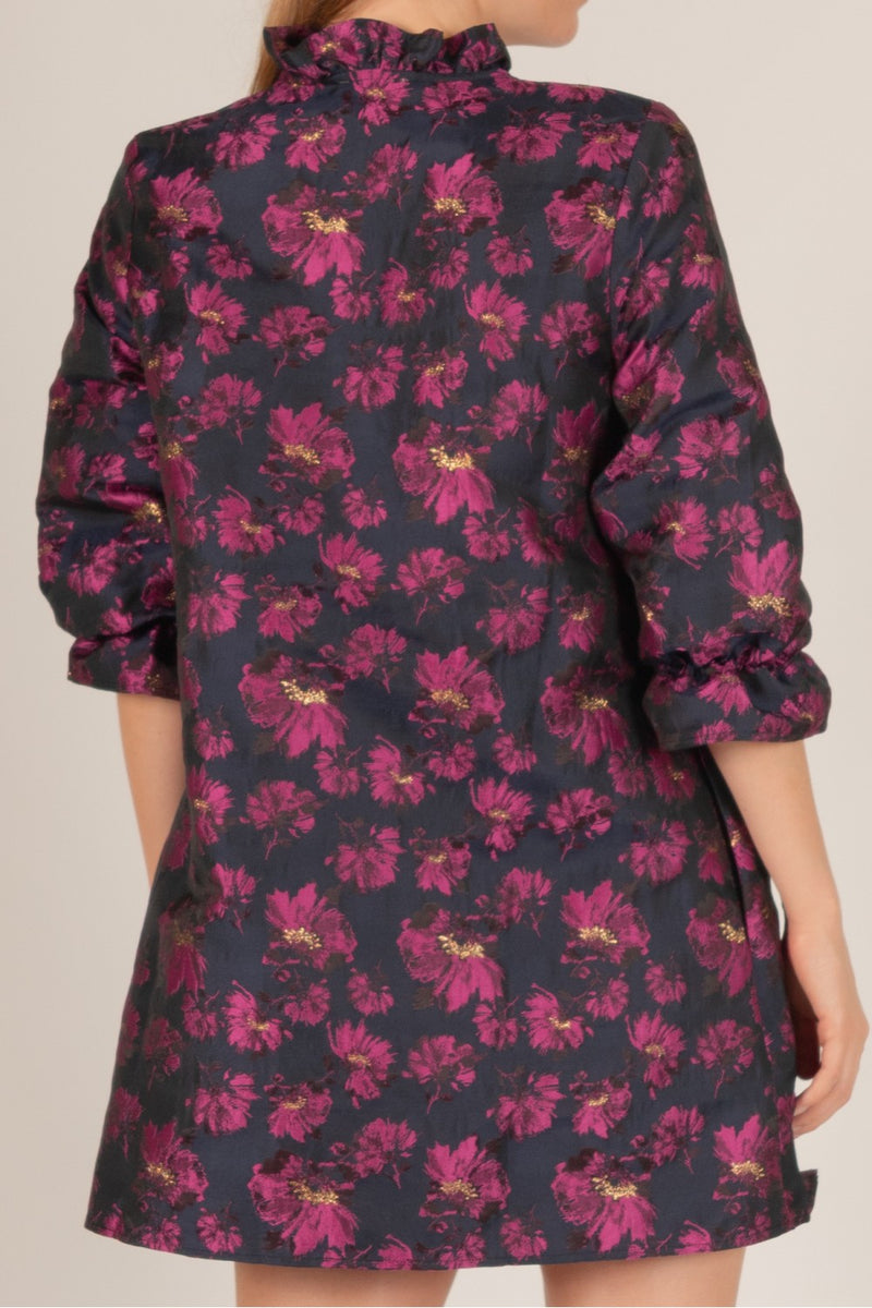 Floral Jacquard Mini Dress