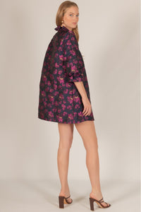 Floral Jacquard Mini Dress