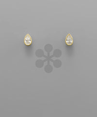 CZ Teardrop Studs