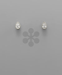 CZ Teardrop Studs