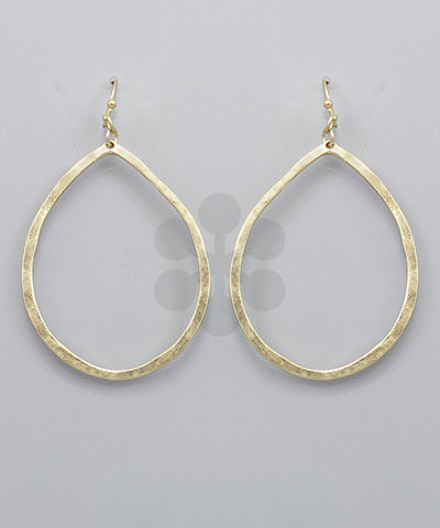 Hammered T Drop Earrings