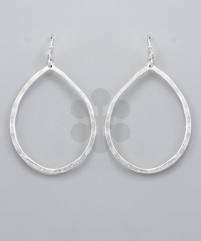 Hammered T Drop Earrings