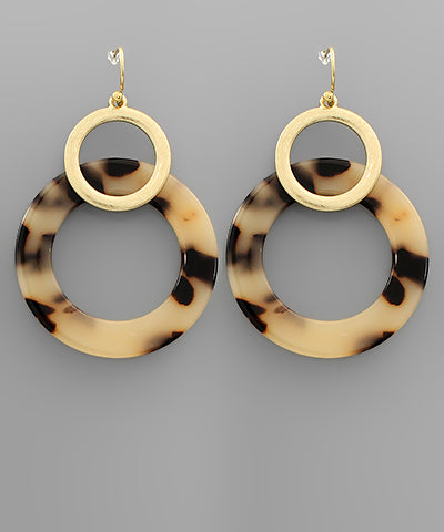 Acrylic Metal Circle Earrings