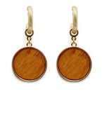 Round Wood Dangle Earrings