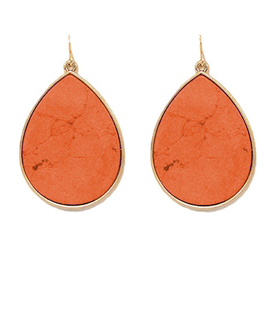 Natural Stone Teardrop Earrings