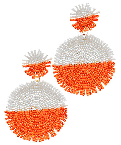 Beaded Round Earrings