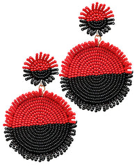 Beaded Round Earrings