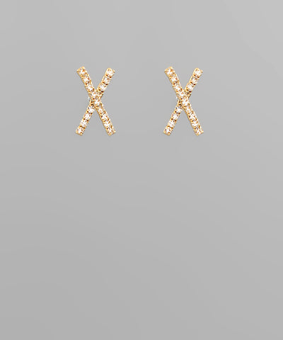 Pave Crisscross Earrings