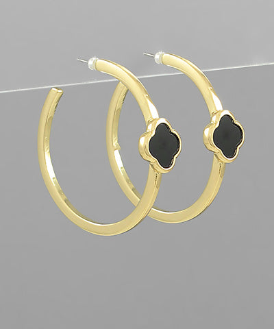 Clover Accent Metal Hoops