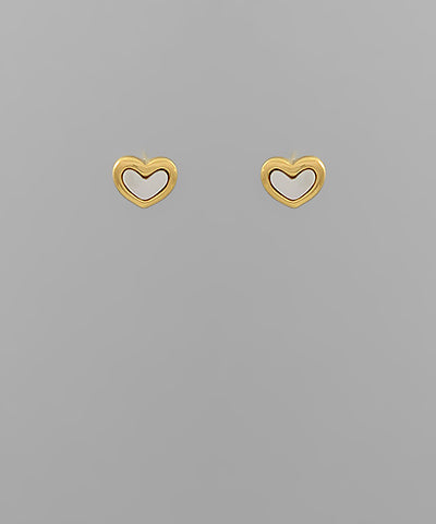 Shell Heart Studs