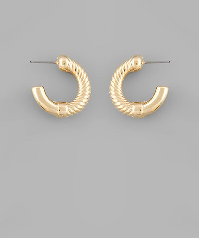 Twist Tassel Brass Hoops