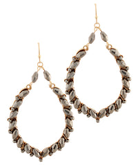 Oval Stone Drop Earrings