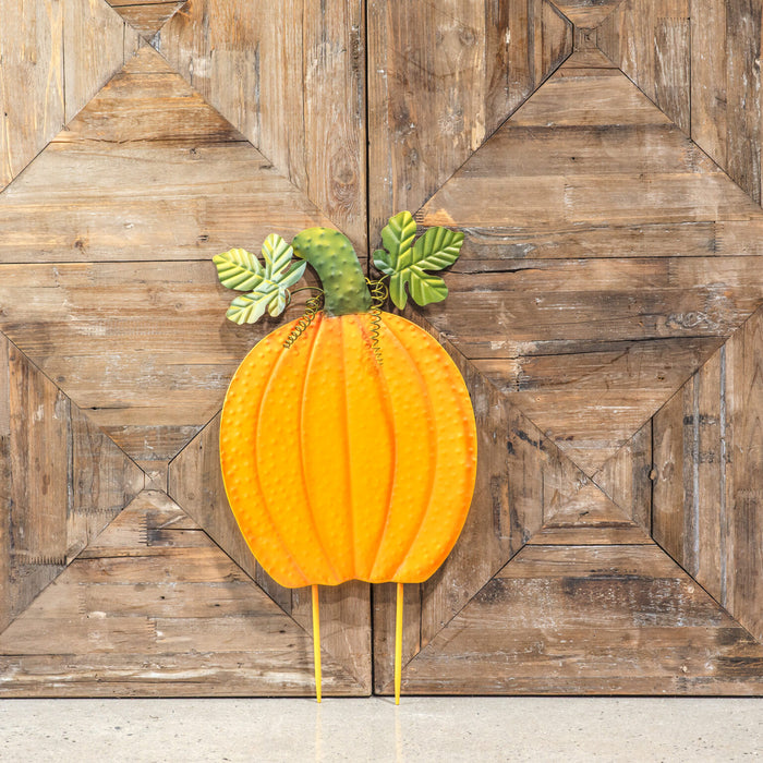 Tin Pumpkin Yard Art