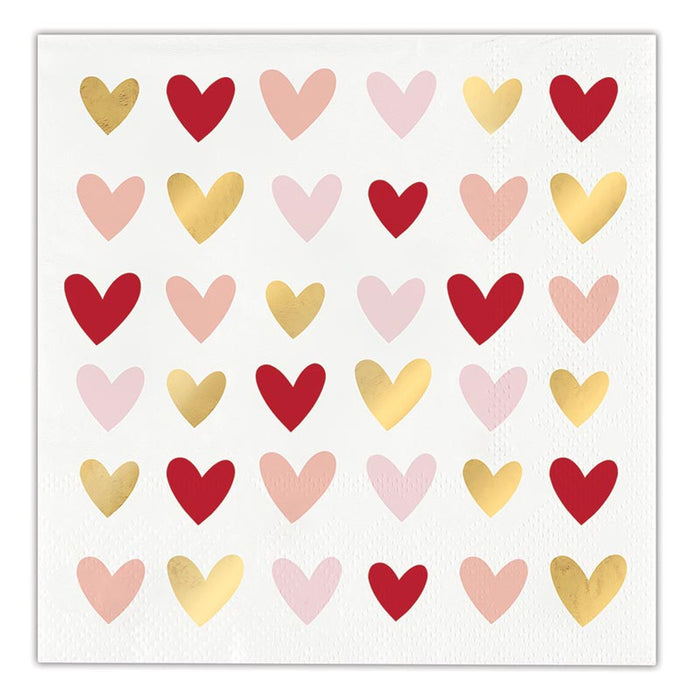 Foil Hearts Napkins