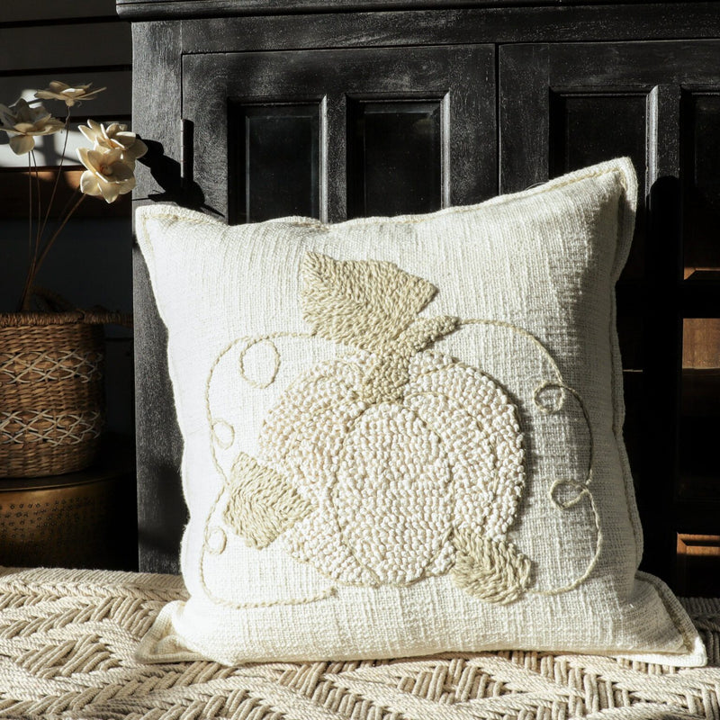 Corner Stitched Pumpkin Pillow