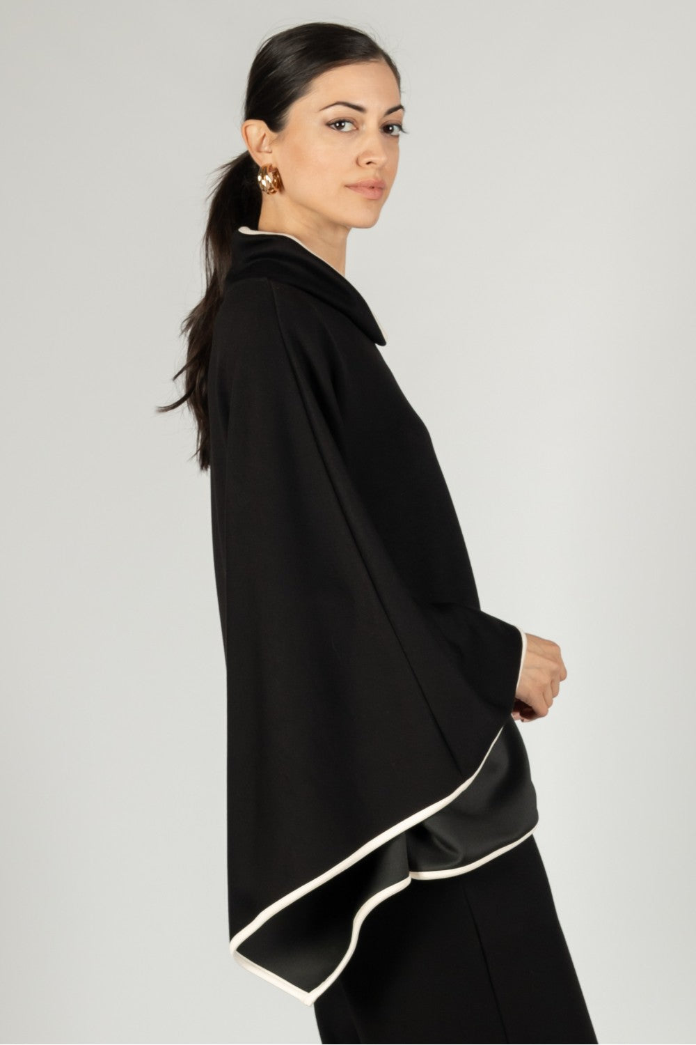 Modal Cowl Neck Poncho