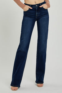 Mid Rise Straight Jeans