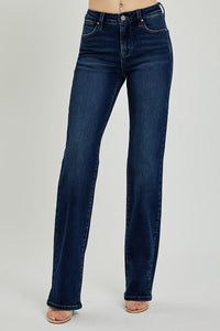 Mid Rise Straight Jeans