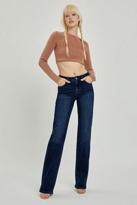 Mid Rise Straight Jeans