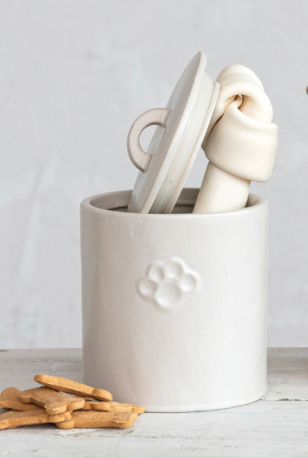 Stoneware Treat Canister