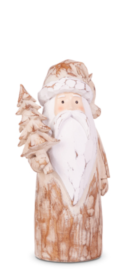 Distressed Carved Santa