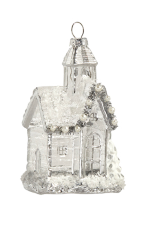 Silver Church Ornament