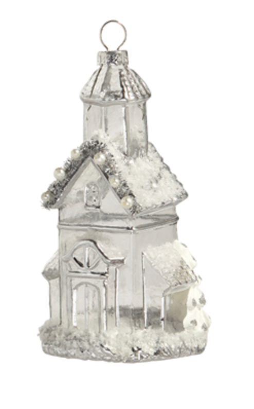 Silver Church Ornament