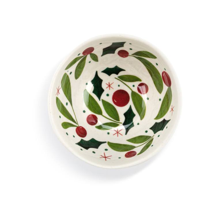 Holly Leaves Dip Bowl