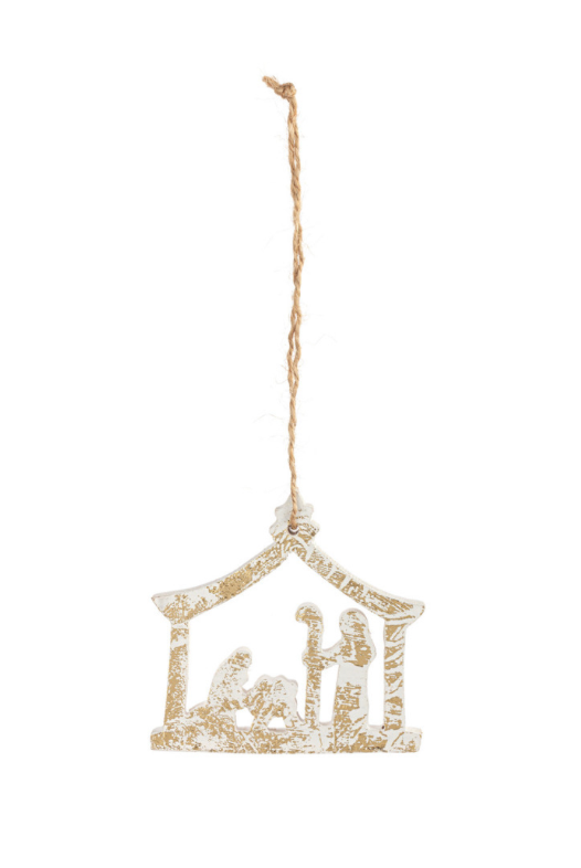 Nativity Scene Wood Ornament