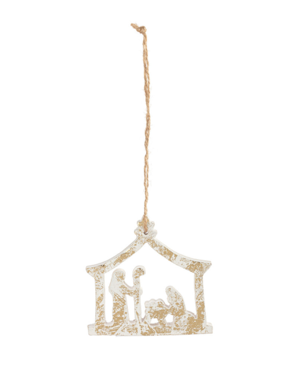 Nativity Scene Wood Ornament