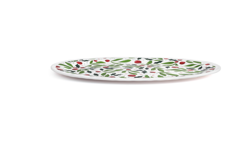 Holly Leaves Oval Platter