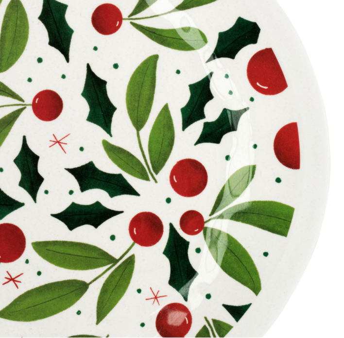 Holly Leaves Oval Platter