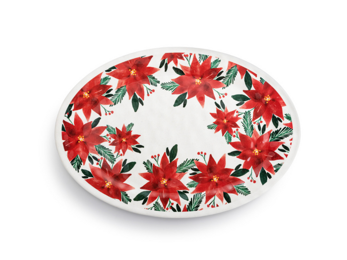 Poinsettia Oval Platter