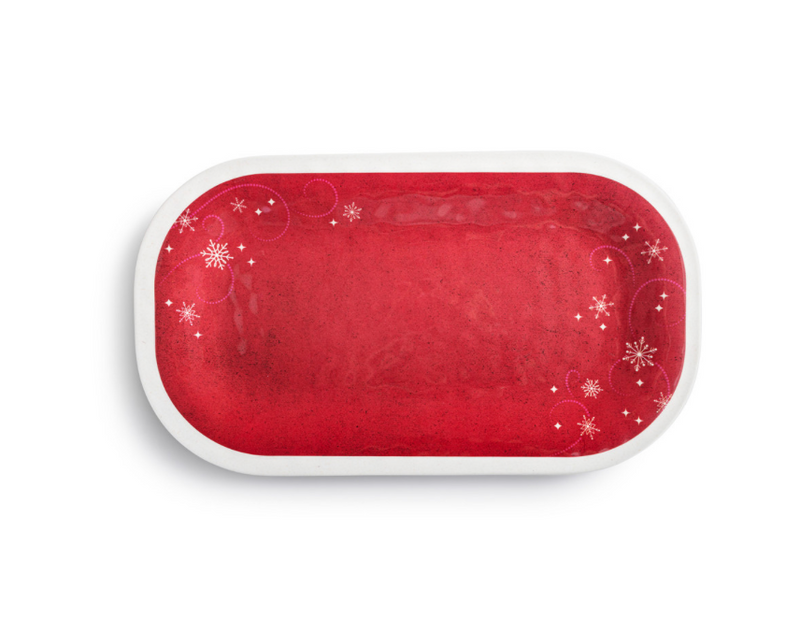 Red Snowfall Platter