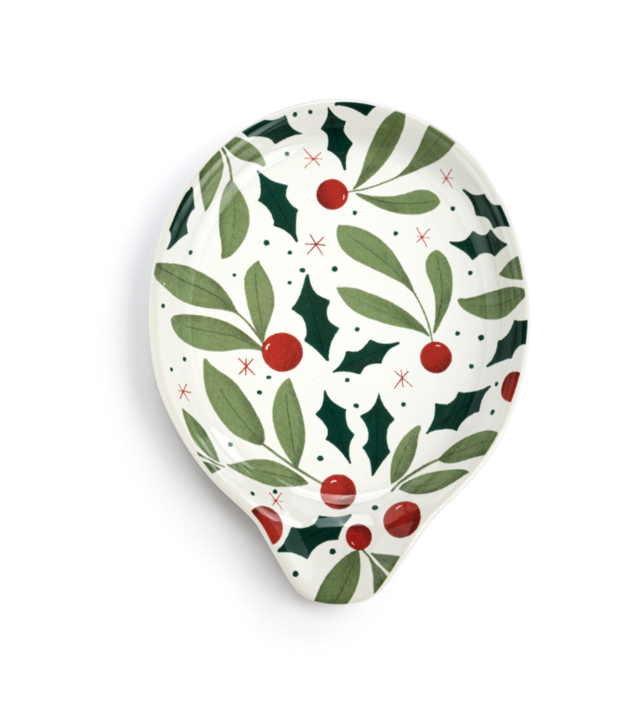 Holly Leaves Spoon Rest