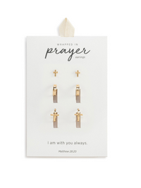 Dainty Cross Earring Set